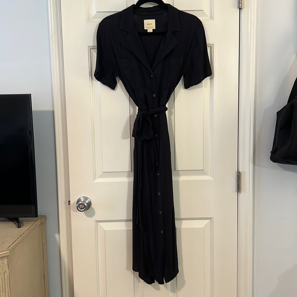 Aria Textured Dress - S - Black - Maeve by Anthropologie